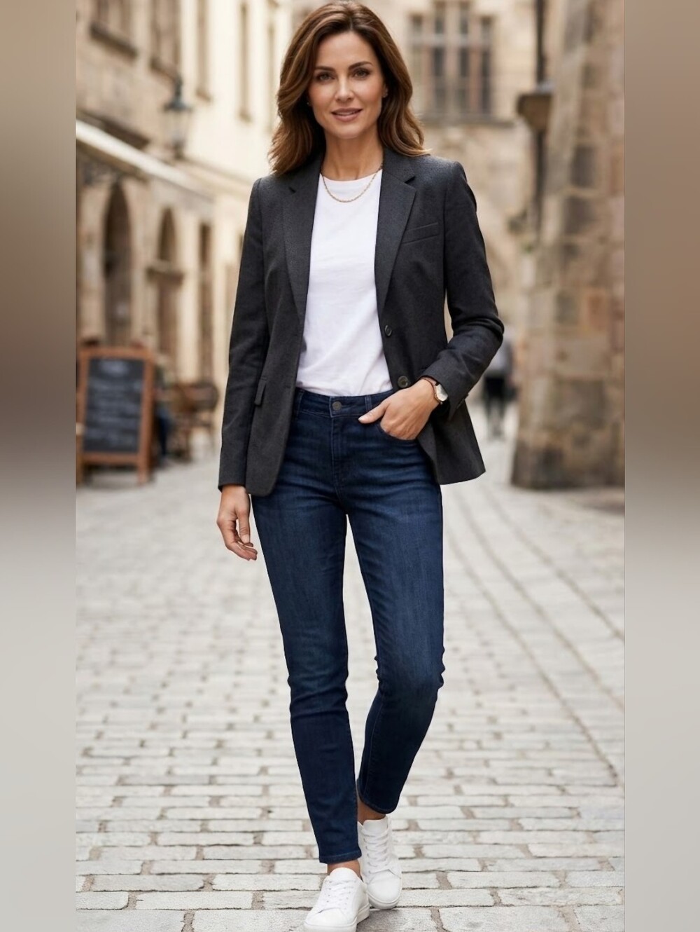Zara Charcoal Gray Blazer
